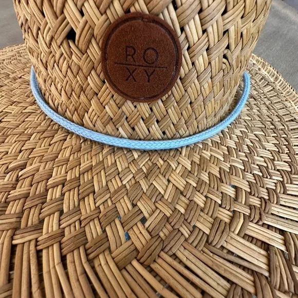 Roxy straw Sun Hat with Blue cord M/L - Picture 3 of 5